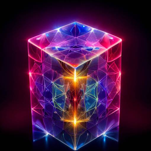 8k resolution rainbow colored cosmic cube