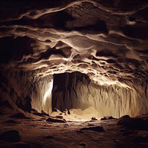 a mysterious, echoing cavern full of secrets and magic