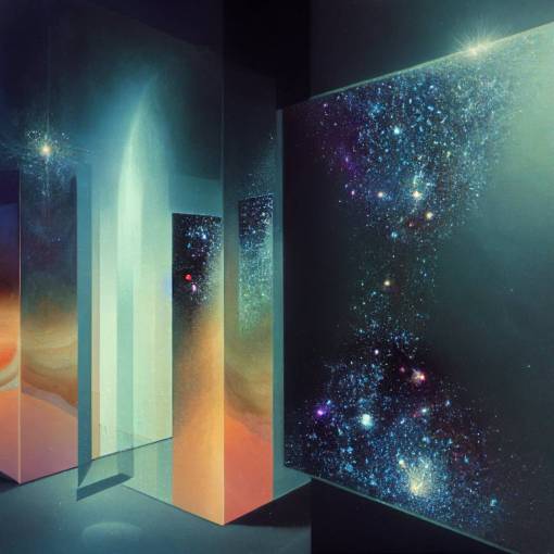 A portal to an echo of another universe. Mirrors. Crystals. Galaxies