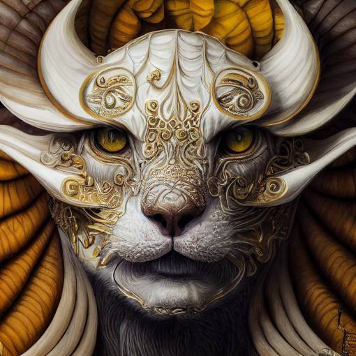 a stunning interpretation of a sinister animal, highly detailed and intricate, golden ratio, white colors, hypermaximalist, ornate, luxury, elite, ominous, haunting, matte painting, cinematic, cgsociety, James jean, Brian froud, ross tran