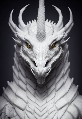 a symmetrical portait of a white dragon knight, calm face, highly detailed, realistic, epic light