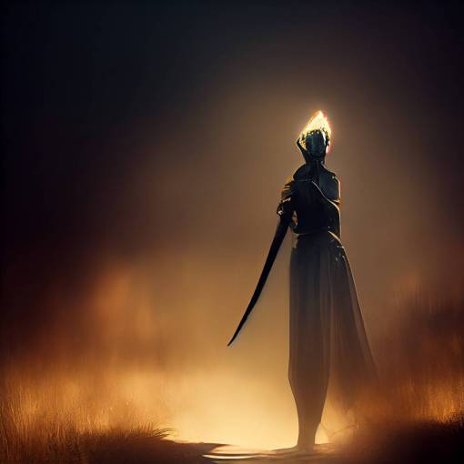 a tolkein-esque elf with a broadsword cinematic dramatic lighting
