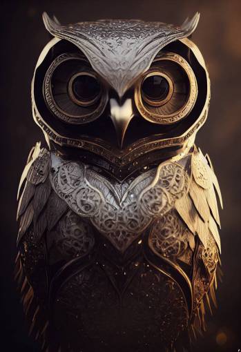 Anthropomorphic majestic owl knight, portrait, finely detailed armor, cinematic lighting, intricate filigree metal design, 4k, 8k, unreal engine, octane render,