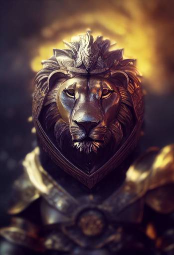 antropomorphic majestic lion knight, portrait, finely detailed armor, cinematic lighting, 4k, 8k, unreal engine, hard lighting
