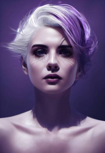 < beautiful, fit beautiful woman with white hair, glowing purple eyes, full head portrait, closeup, highly detailed, digital painting, artstation, smooth, sharp focus, illustration, cinematic lighting, fire and ice in the background, epic, golden ratio, contrast photorealistic,hyper realistic,Octane render, Cinematic, Color Grading, Photography, Shot on 70mm, Ultra-Wide Angle, Depth of Field, DOF, Tilt Blur, Shutter Speed 1/1000, F/22, Gamma, White Balance, Neon, Light, Dark, Light Mode, Dark Mode, High Contrast, 5D, Multiverse, 32k, Super-Resolution, Megapixel, ProPhoto RGB, VR, sly, mysterious, Massive, Big, Spotlight, Frontlight, Halfrear Lighting, Backlight, Rim Lights, Rim Lighting, Artificial Lighting, Natural Lighting, Incandescent, Optical Fiber, Moody Lighting, Cinematic Lighting, Studio Lighting, Soft Lighting, Hard Lighting, volumetric Light, Volumetric Lighting, Volumetric, Contre-Jour, Rembrandt Lighting, Split Lighting, Beautiful Lighting, Accent Lighting, Global Illumination, Lumen Global Illumination, Screen Space Global Illumination, Ray Tracing Global Illumination, Optics, Materiality, Ambient Occlusion, Scattering, Glowing, Shadows, Rough, Shimmering, Ray Tracing Reflections, Lumen Reflections, Screen Space Reflections, Diffraction Grading, Chromatic Aberration, RGB Displacement, Scan Lines,Ray Traced, Ray Tracing Ambient Occlusion, Anti-Aliasing, FXAA, TXAA, RTX, SSAO, Shaders, OpenGL-Shaders, GLSL-Shaders, Post Processing, Post-Production, Cel Shading, Tone Mapping, VFX, SFX, insanely detailed and intricate, elegant, ornate, hyper realistic, super detailed
