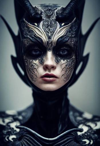 Beautiful alien female witch wearing latex armor AI, Images, Pictures
