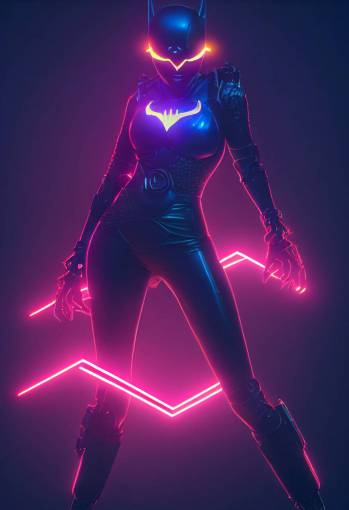 cyberpunk batgirl, dynamic pose, futuristic, neon, cinematic, intricate detail, atmospheric, dramatic lighting, realistic, octane render