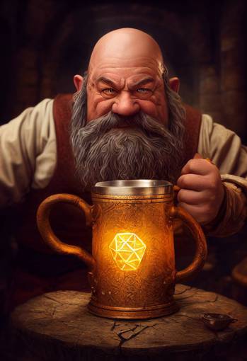 D&D style dwarf lecturing a tankard, realistic, detailed, optane render, hdr, physically based lighting