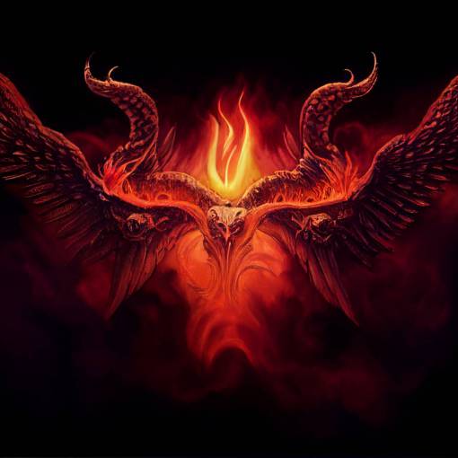 demon wings fly fire brimstone Satan sigil