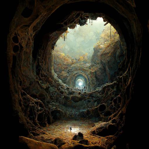 echo inside of a steampunk cave