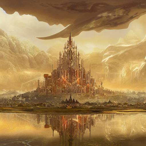 elven city, fantasy, palace made of gold and marble, open plains, urban, clean, ornate, wealthy