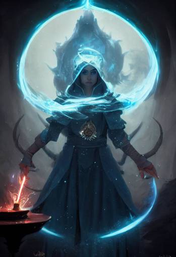 frost mage casting an arcane spell, full body dynamic pose, magic and fantastical, matte digital painting, artstation, concept art by artgerm and greg rutkowski and ruan jia
