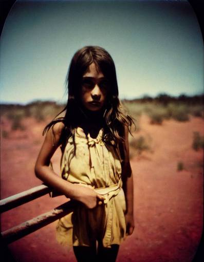 girl from the ring in the australian outback, 1970's polaroid