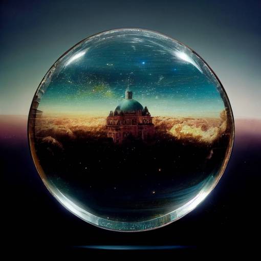 Intricate Echo that has had the top replaced with a glass dome which contains a galaxy, epic