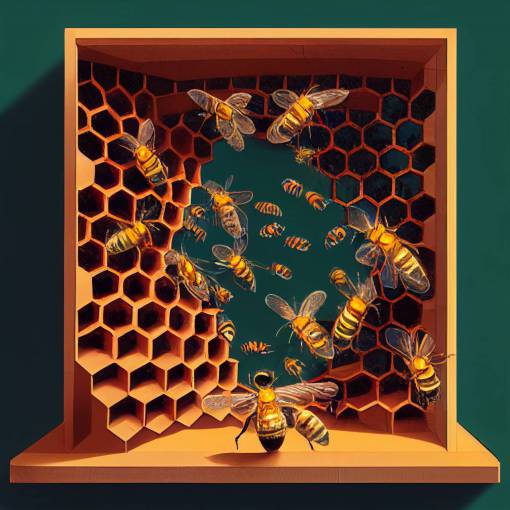 isometric enchanted honeybee hive interior