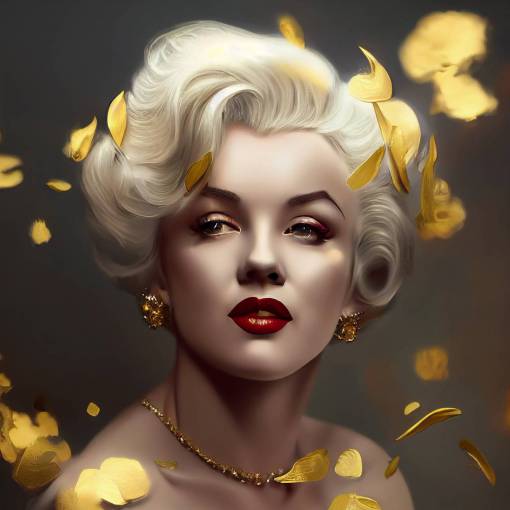 marilyn monroe Breathtaking baroque beauty, full head, golden acanthus, painted by artgerm, krenz cushart, digital painting, 8k, cinematic, HD, hiperrealista, crystals, lights effect, octane render