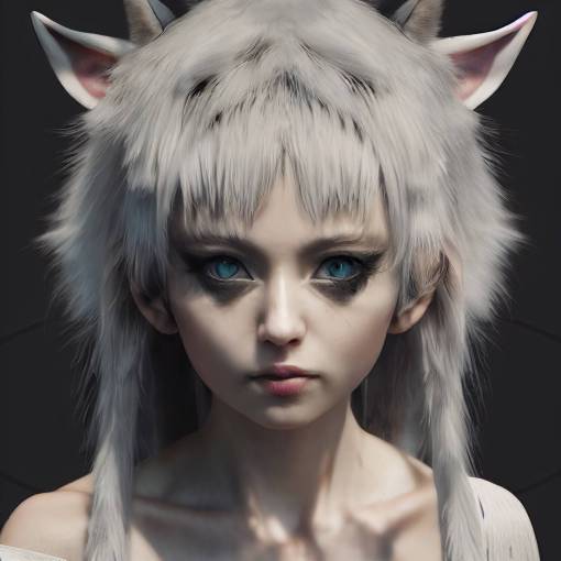 monster warrior, realistic portrait of Neferpitou from HunterXHunter, cat ears, monster, octane, unreal engine