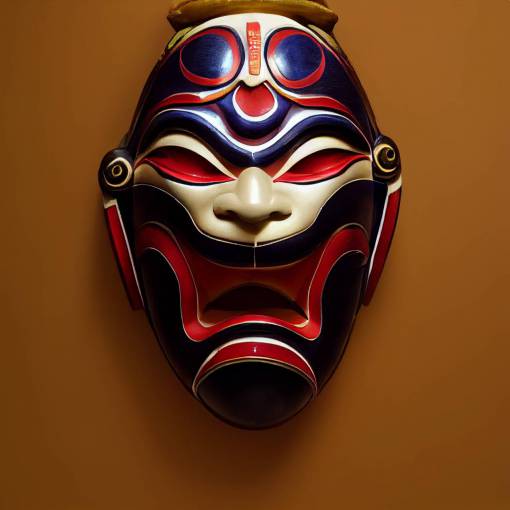 Noh Demon Mask high detail photographic