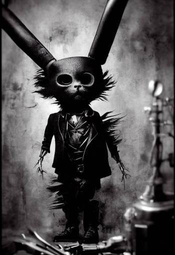 noir johnny Pikachu as edward scissorhands in H.R. Giger style, cinematic, photorealistic