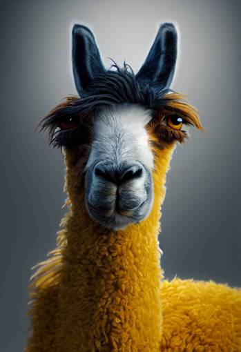 portrait of a Llama as one character from The Simpsons, hyper-realistic, ultra-detailed, high end finish, super HD, 8K post-postproduction, cinematic light, dramatic light, photorealistic