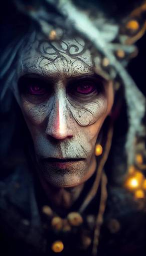 raw photograph face portrait of a Caucasian warlock, magical mysterious,cinematic, tim burton style,the most beautiful image ever seen, highly detailed, unreal engine, dramatic lighting, post processing, epic composition, mysterious feeling,