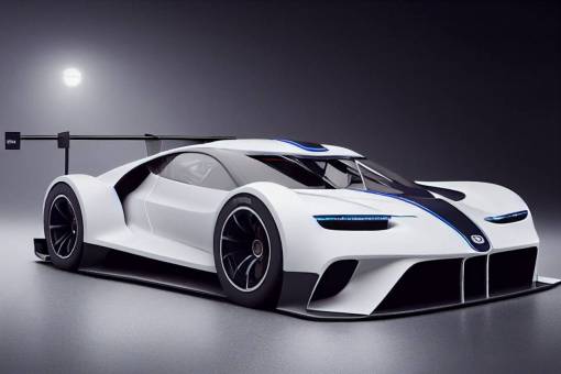Still shot photo of futuristic concept Cup Grand Touring GT3 Race car like bugatti chiron mixed the Vision Le Mans ,laser white headlights , futuristic design, hyperrealistic, In front exaggerated body aerodynamic spoiler, wide body and super detailed GT3 racing wheels and brakes, Michelin tires, and ultra low body,octane rendering, intricate detetailed, the v-ray tracing and ultra wide angle shooting, 3D Printable, high-resolution render, CGSociety, 8K, V-Ray 6 for Maya, Houdini, VFX, Long iteration, Unreal 5 Engine, no blurry, no cropped, still shot, centered object, artgerm, tin song, jesse woolston, Refik Anadol,8k