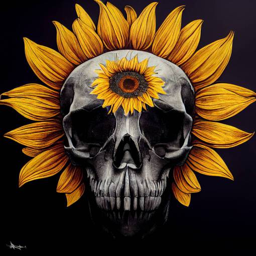 sunflower skull