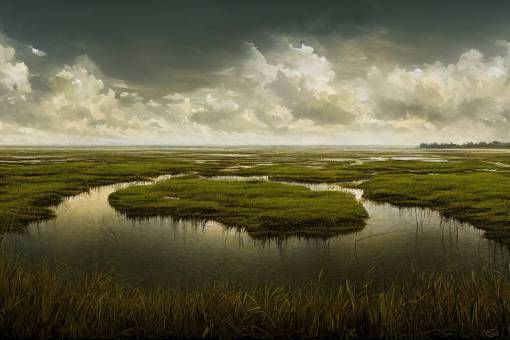 view of marshes, digital art