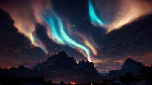 vivid northern lights dancing across the night sky, stars shining brightly, starry night sky, small clouds, atmospheric, epic, ethereal, comsic, otherworldly, fantasy, detailed, highly detailed, ultra detailed, hyper-detailed, realistic, ultra-realistic, hyper-realistic, photorealisim, backlit, volumetric lighting, octane render, unreal engine