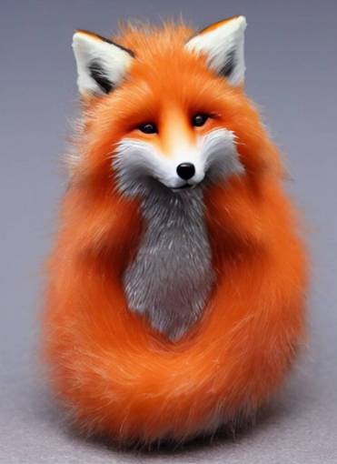 80mm resin detailed miniature of fluffy fox, Product Introduction Photos, 4K, Full body