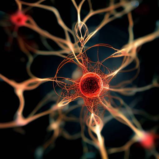 a microscopic neuron fractals, with translucent light, extreme macro photo, photorealistic, microscopic details, photorealistic, ultra realistic, 4k photography, dark background, underwater caustic light, and light particles, some red lights particles.