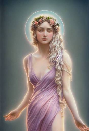 aphrodite, goddess of love and beauty, full body, light pastel colors, intricate details, photo realism