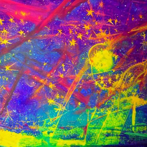 beautiful photograph negative of fireflies and starry sky by alexander Brodsky and ilya utin and frank bowling. Acrylic paints, oil paints, sponge, dry brushing, scumbling, masking. Light leaks. trending on deviantart. 4k HD wallpaper, full color.