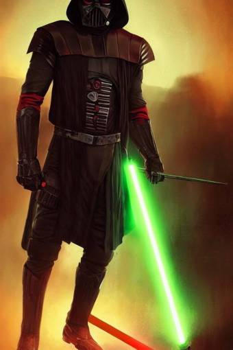 characters portrait of Darth Sith mixed with Green Arrow by ArtGerm and Tom Bagshaw, merged character, Full body shot, cinematic opening shot, 4k, highly detailed, cinematic lighting