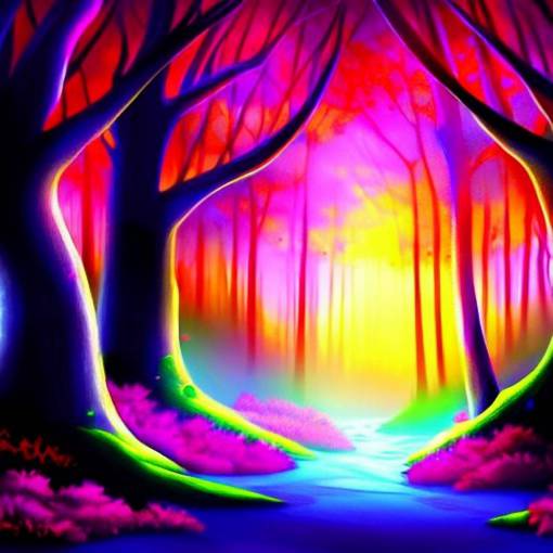 enchanted magical forest on magical colorful fire , digital painting , digital art , artstation , devian art , 4k , HD