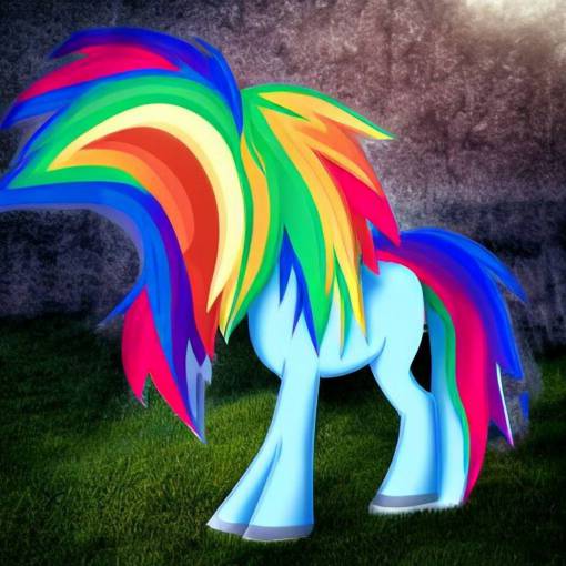 Rainbow Dash, Pegasus Photography, Pegasus, Light-blue coat with rainbow mane and tail, realistic 4k