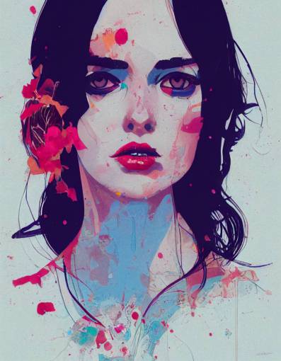 brunette woman in the style of conrad roset