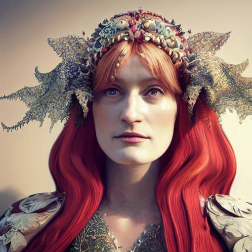 florence welch , , seaweed strands, shells, baroque, rococo, highly detailed water droplets, glitter, Intricate Maximalism, finely detailed fabrics Fantastic Realism + Ethereal Fantasy + World of Warcraft Style, Unreal Engine 5 + Infini-D-Render, realistic CGI, SFX, VFX, TXAA, Digitally Enhanced, Super-Resolution, Cinematic lighting, Cover, 35mm