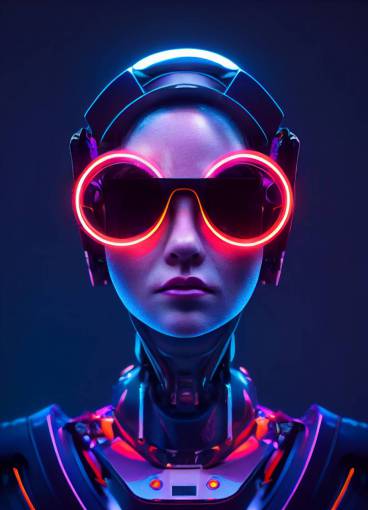 **portrait girl robot human, street lights, bright mood, intimidating stare, futuristic, Atmospheric, 135mm lens, f/1.8, Canon Eos R, epic, dramatic ,neon tubes, high contrast, 32k, photo realistic, rim lighting, character design, cyberpunk, hitech, hi-tech