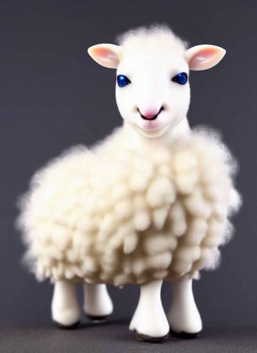 80mm resin detailed miniature of fluffy sheep, Product Introduction Photos, 4K, Full body, simple background