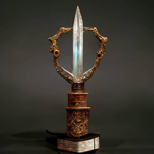 a legendary sword trophy
