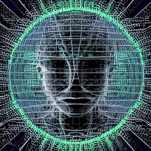 an insanely detailed cibernetic artwork of a futuristic artificial intelligence superstar, centered image, with frames made of detailed fractals, octsne render, 4k, insanely detailed, detailed grid as background, cgi