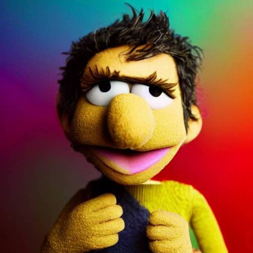 ben stiller as a muppet from sesame street, good value control, digital painting, sharp focus, rule of thirds, 4k, centered, magic hour photography, atmospheric, moody colors