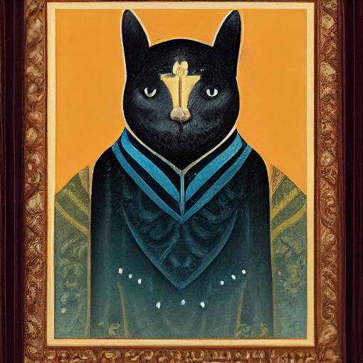 bombay cat wearing priest robes, symmetrical, style of illuminated manuscript, baroque