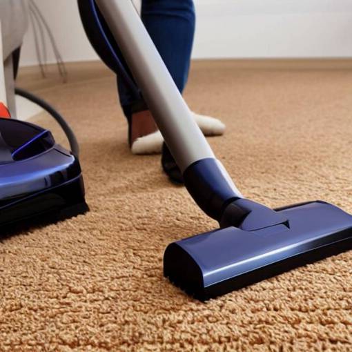 close up photograph of a vacuum picking up small items off a carpet, realistic, 4k,