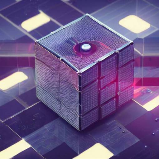 cyberpunk futuristic rubicks cube,product,octane render,detailed,unreal render,3d,4k,isometric