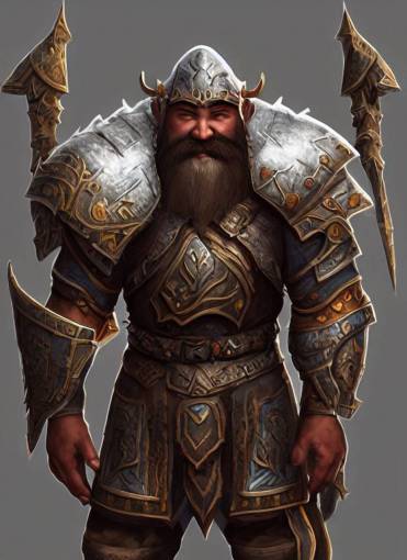 detailed full body concept art illustration matte painting of a dwarven warrior with mongolian features in full mongolian armor, ultra detailed, digital art, octane render, 4K, cotw, world of warcraft, torchlight, exaggerated, simplified