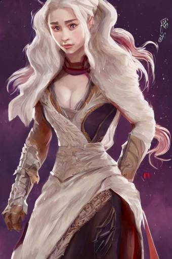 Emilia Clarke wearing Yang Xiao Long outfit from Rwby, cute, fantasy, intricate, elegant, highly detailed, digital painting, 4k, HDR, concept art, smooth, sharp focus, illustration, art by artgerm