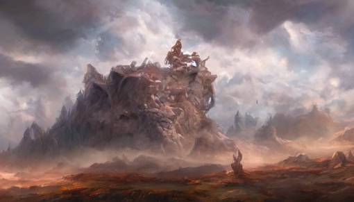 excellent painted deamon in a surreal landscape in another dimension with fluffy clouds, painted by Hans Fredrik Gude, Greg Rutkowksi, Craig Mullins and Artgerm, concept art 2022, 4k, ultra realistic highly detailed oil painting-n9