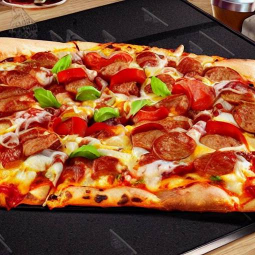 kebab pizza realistic 4k athmospheric ultra HD french fries and kebab sauce ontop